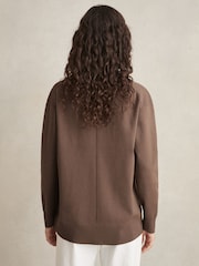 Vison - Cardigan à col en V en mélange de lyocell Reiss Lucy - Image 4 de 4