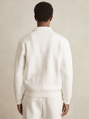 Reiss White Saxon Jersey Ribbed Polo Shirt - Image 5 of 6