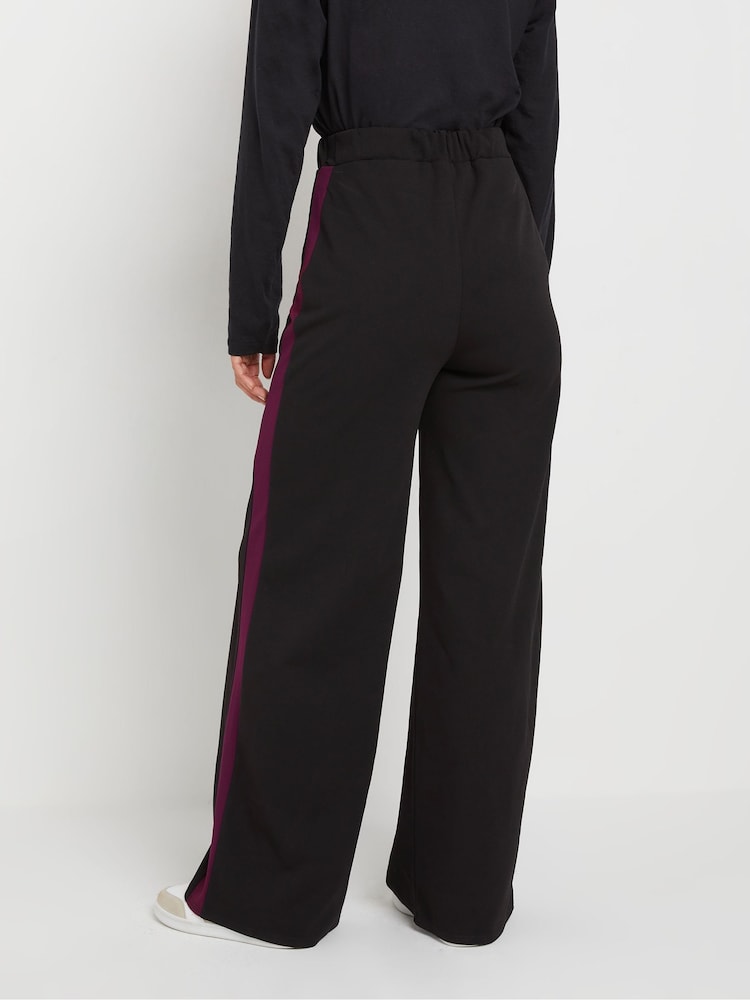 Long Tall Sally Black Stripe Wide Leg Trousers - Image 3 of 5