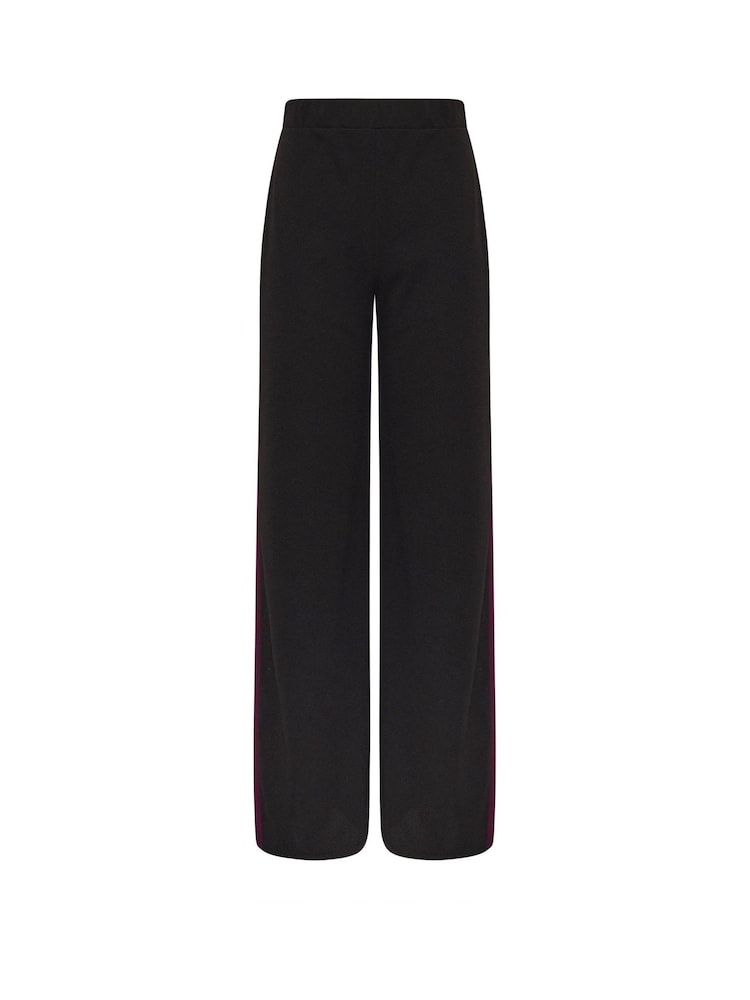 Long Tall Sally Black Stripe Wide Leg Trousers - Image 5 of 5