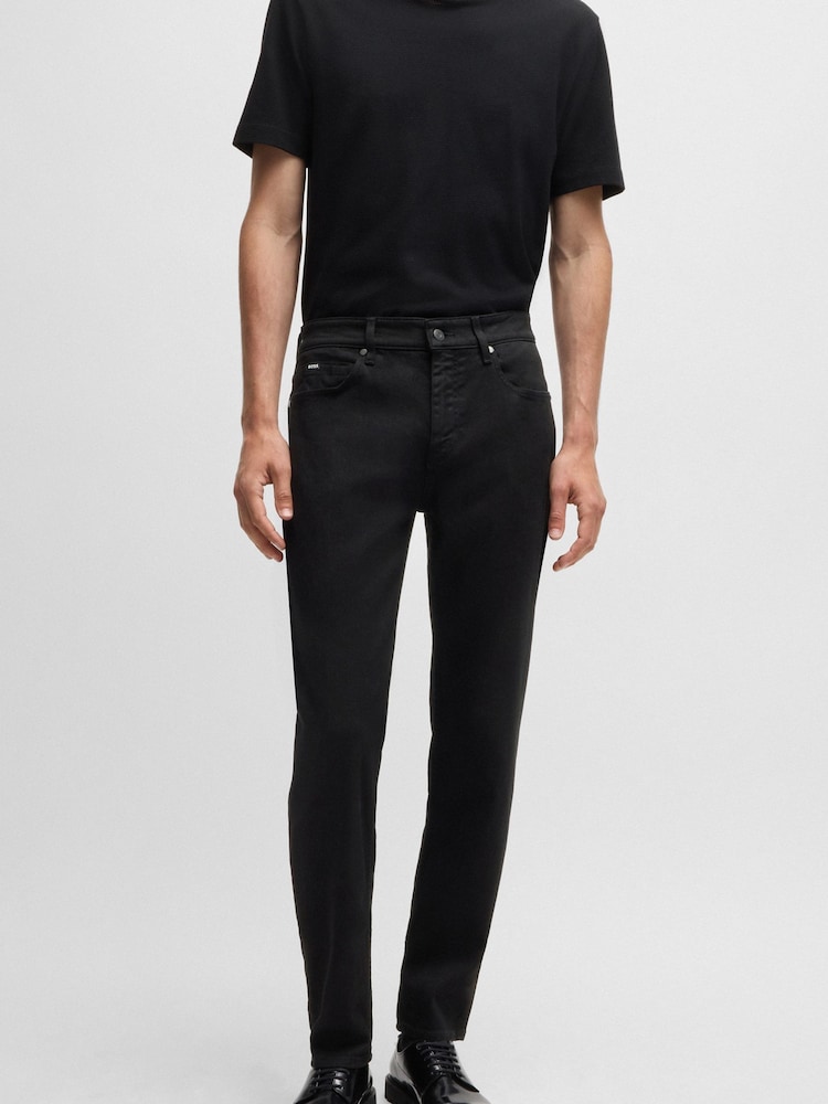 Vaqueros Maine negros de corte regular en denim italiano de BOSS - Imagen 1 de 5