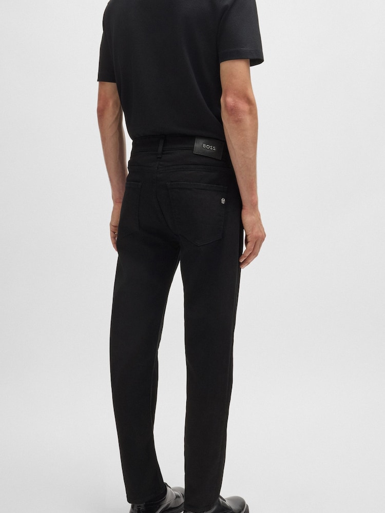 Vaqueros Maine negros de corte regular en denim italiano de BOSS - Imagen 2 de 5