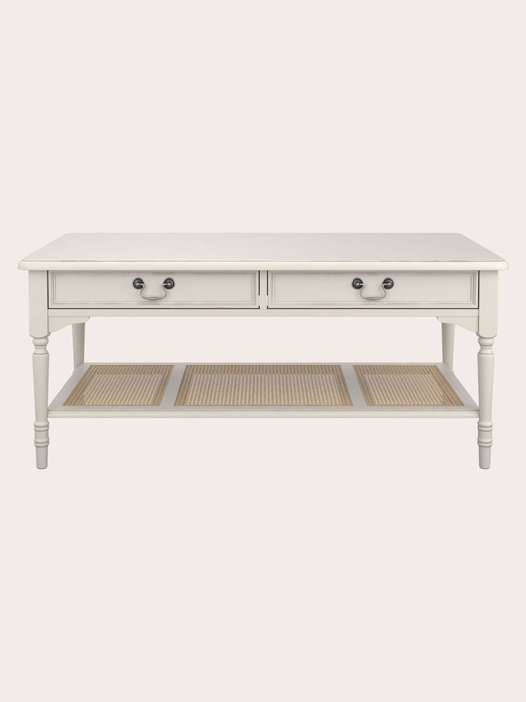 Laura Ashley Dove Grey Clifton 2 Drawer Coffee Table - Image 2 of 5