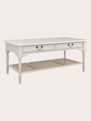 Laura Ashley Dove Grey Clifton 2 Drawer Coffee Table - Image 3 of 5