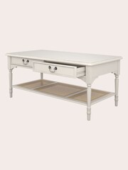 Laura Ashley Dove Grey Clifton 2 Drawer Coffee Table - Image 4 of 5