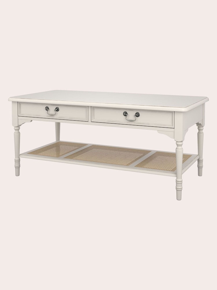 Laura Ashley Dove Grey Clifton 2 Drawer Coffee Table - Image 5 of 5