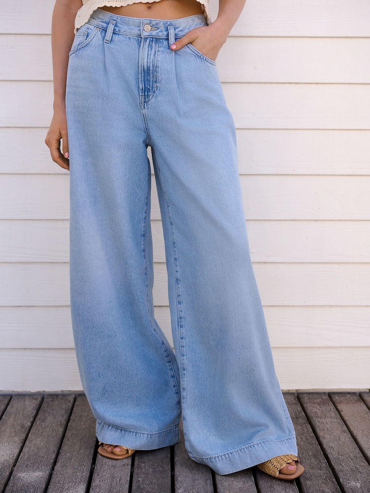 Bleach Palazzo Wide Leg 100% Cotton Jeans - Image 2 of 4