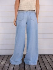 Bleach Palazzo Wide Leg 100% Cotton Jeans - Image 3 of 4