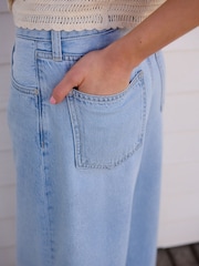 Bleach Palazzo Wide Leg 100% Cotton Jeans - Image 4 of 4