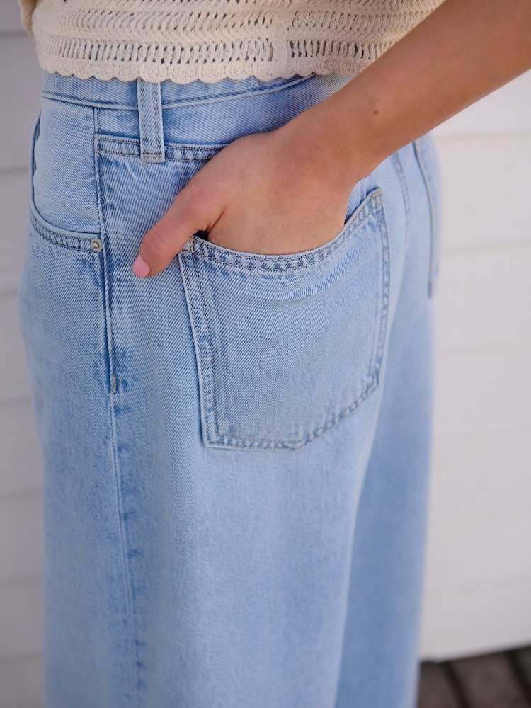 Bleach Palazzo Wide Leg 100% Cotton Jeans - Image 4 of 4