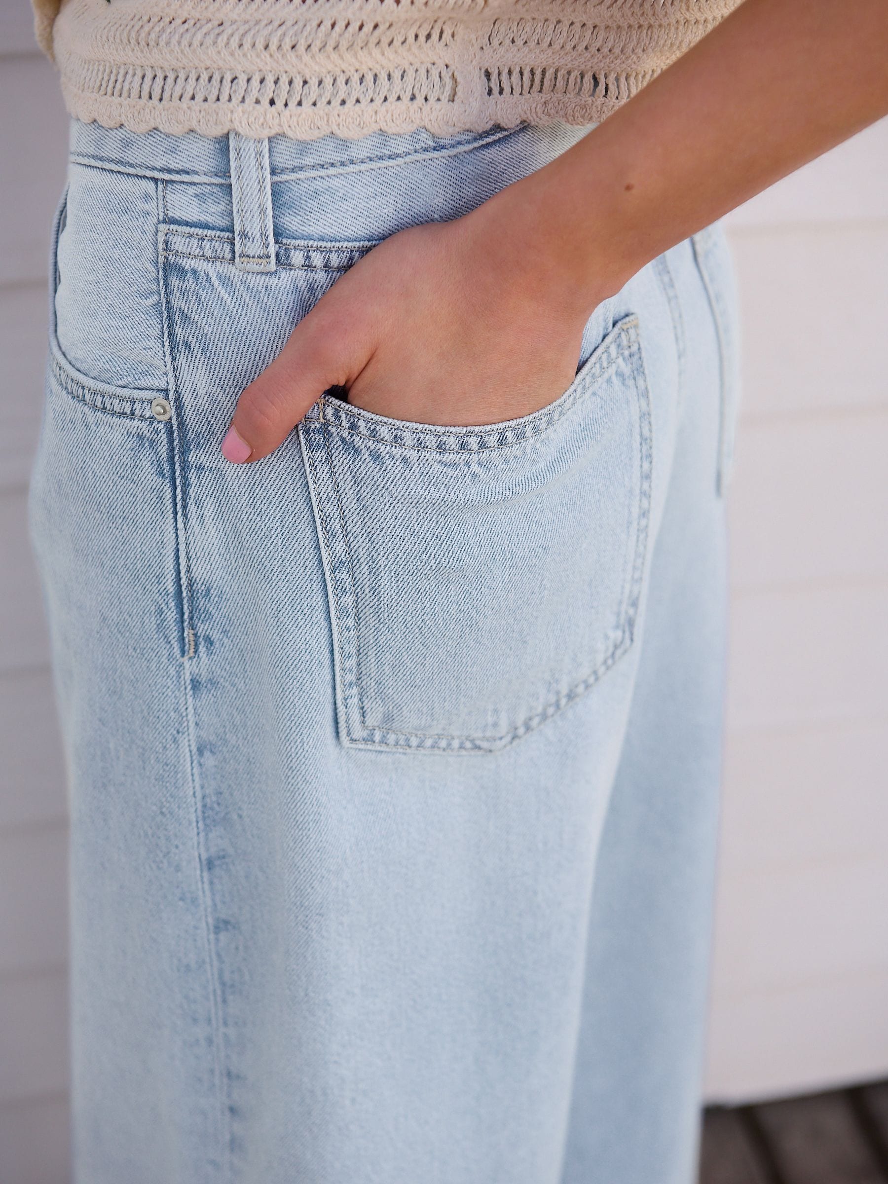 Buy Bleach Palazzo Wide Leg 100% Cotton Jeans from Next USA