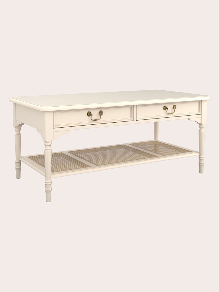 Laura Ashley Ivory Clifton 2 Drawer Coffee Table - Image 2 of 5
