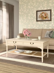 Laura Ashley Ivory Clifton 2 Drawer Coffee Table - Image 4 of 5