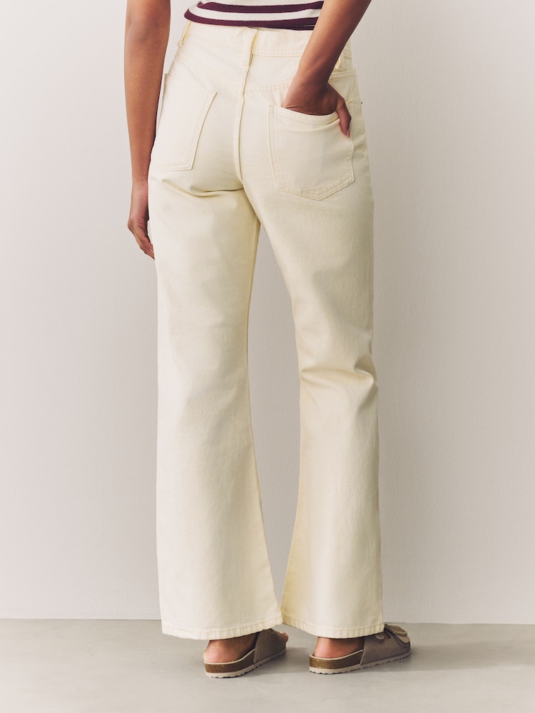 Ecru Relaxed Bootcut 100% Cotton Jeans - Image 2 of 9