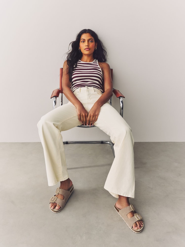 Ecru Relaxed Bootcut 100% Cotton Jeans - Image 4 of 9