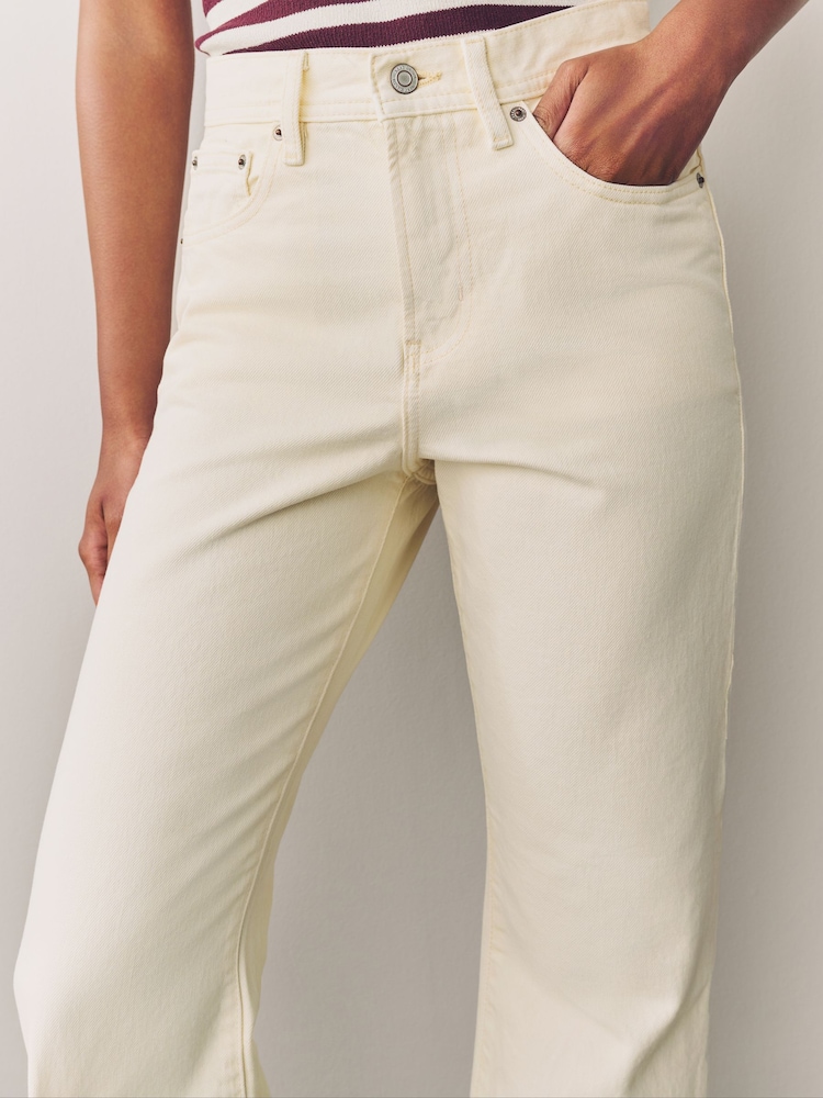 Ecru Relaxed Bootcut 100% Cotton Jeans - Image 5 of 9
