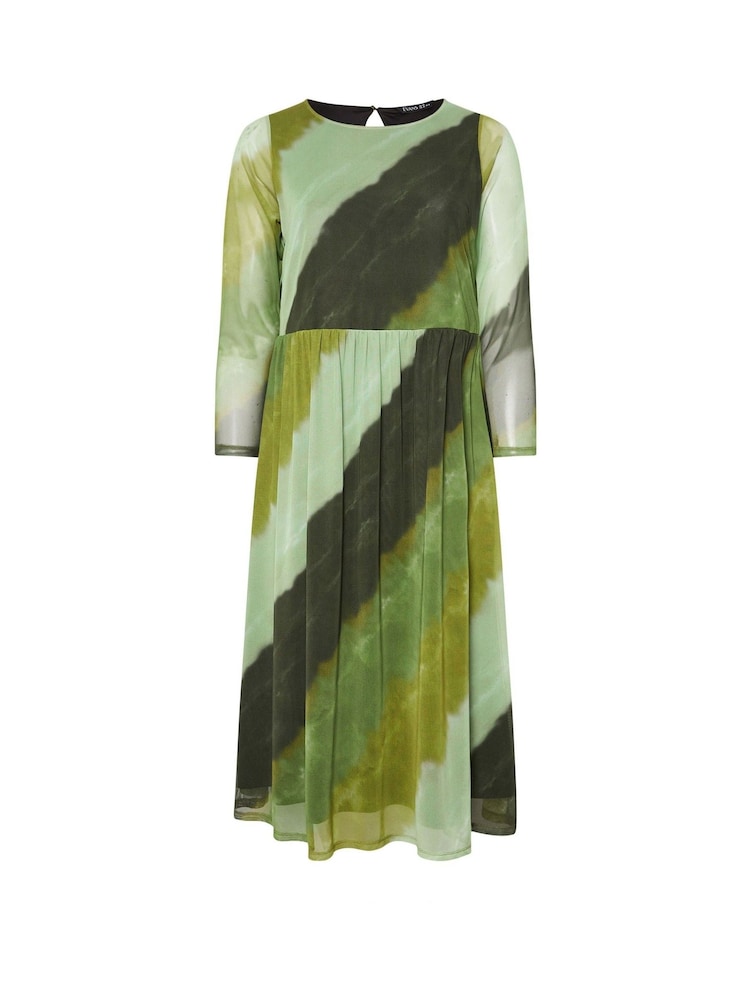 Evans Green Smudge Print Mesh Dress - Image 5 of 5