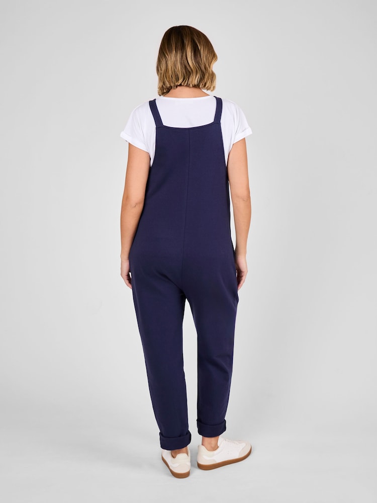 Azul marino - JoJo Maman Bébé Jersey Dungarees - Imagen 2 de 4