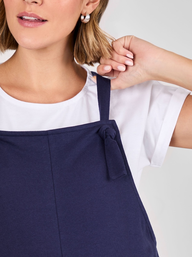 Azul marino - JoJo Maman Bébé Jersey Dungarees - Imagen 4 de 4