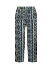 Yours Curve Blue Abstract Wide Leg Trousers - Image 5 of 5
