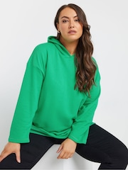 Yours Curve Green Oversized 100% Cotton Hoodie - Image 1 of 5