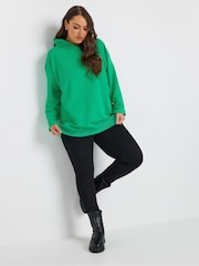Yours Curve Green Oversized 100% Cotton Hoodie - Image 2 of 5