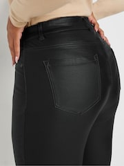 Yours Curve Black Coated AVA Trousers - Image 4 of 5
