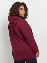 Yours Curve Red Oversized 100% Cotton Hoodie - Image 3 of 5