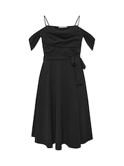 Yours Curve Black London Cold Shoulder Skater Dress - Image 5 of 5