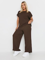 Yours Curve Brown Limited Bubble Tex Top - Image 2 of 5