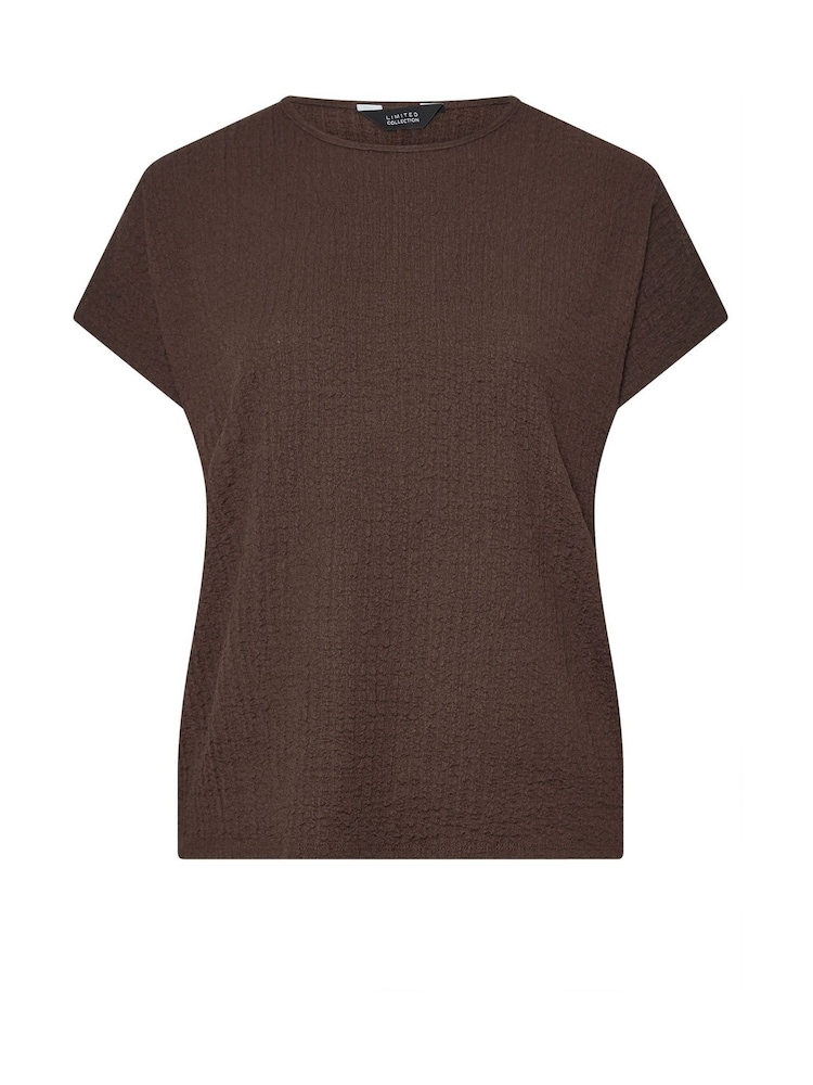 Yours Curve Brown Limited Bubble Tex Top - Image 5 of 5