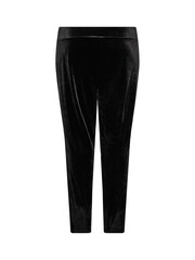 Yours Curve Black Velvet Tapered Trousers - Image 4 of 4