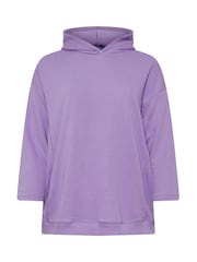 Yours Curve Purple Oversized 100% Cotton Hoodie - Image 6 of 7