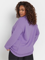 Yours Curve Purple Oversized 100% Cotton Hoodie - Image 3 of 5