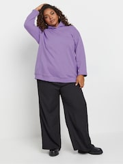 Yours Curve Purple Oversized 100% Cotton Hoodie - Image 3 of 7