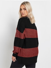 Yours Curve Red Elephant Stripe Jumper - Image 4 of 5