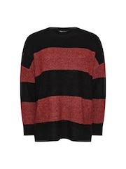 Yours Curve Red Elephant Stripe Jumper - Image 5 of 5