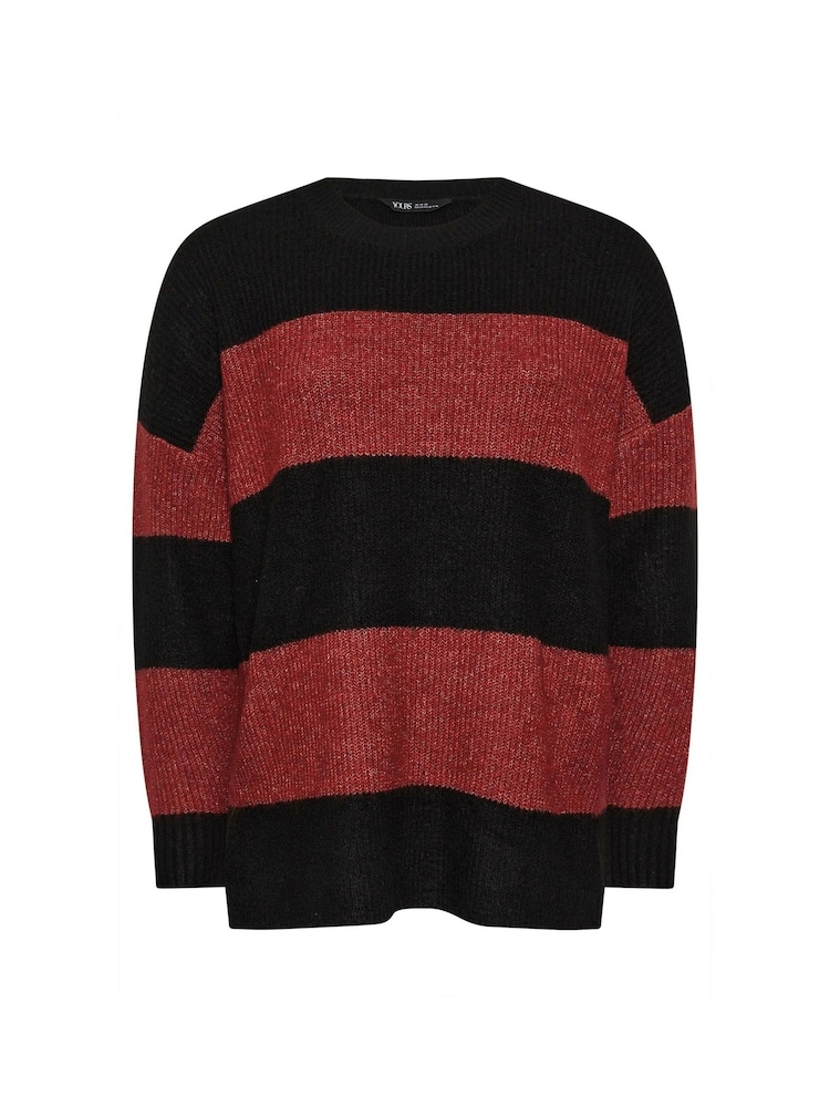 Yours Curve Red Elephant Stripe Jumper - Image 5 of 5