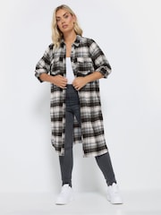 Yours Curve Black Maxi Check 100% Cotton Shirt - Image 1 of 5