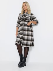 Yours Curve Black Maxi Check 100% Cotton Shirt - Image 2 of 5