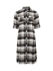 Yours Curve Black Maxi Check 100% Cotton Shirt - Image 5 of 5