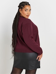 Yours Curve Purple Limited Knitted Cardigan - Image 3 of 5