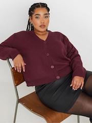 Yours Curve Purple Limited Knitted Cardigan - Image 4 of 5