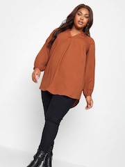 Yours Curve Orange Textured Tunic - Image 3 of 4