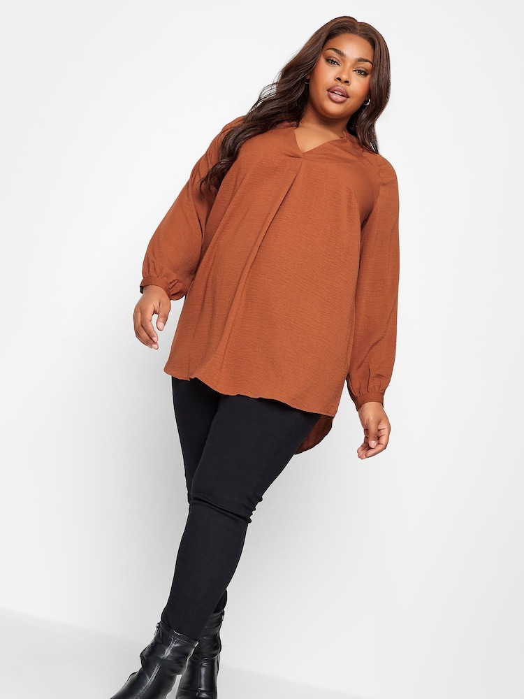 Yours Curve Orange Textured Tunic - Image 3 of 3 Yours Curve Orange Textured Tunic - Image 3 of 3
