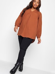 Yours Curve Orange Textured Tunic - Image 4 of 4