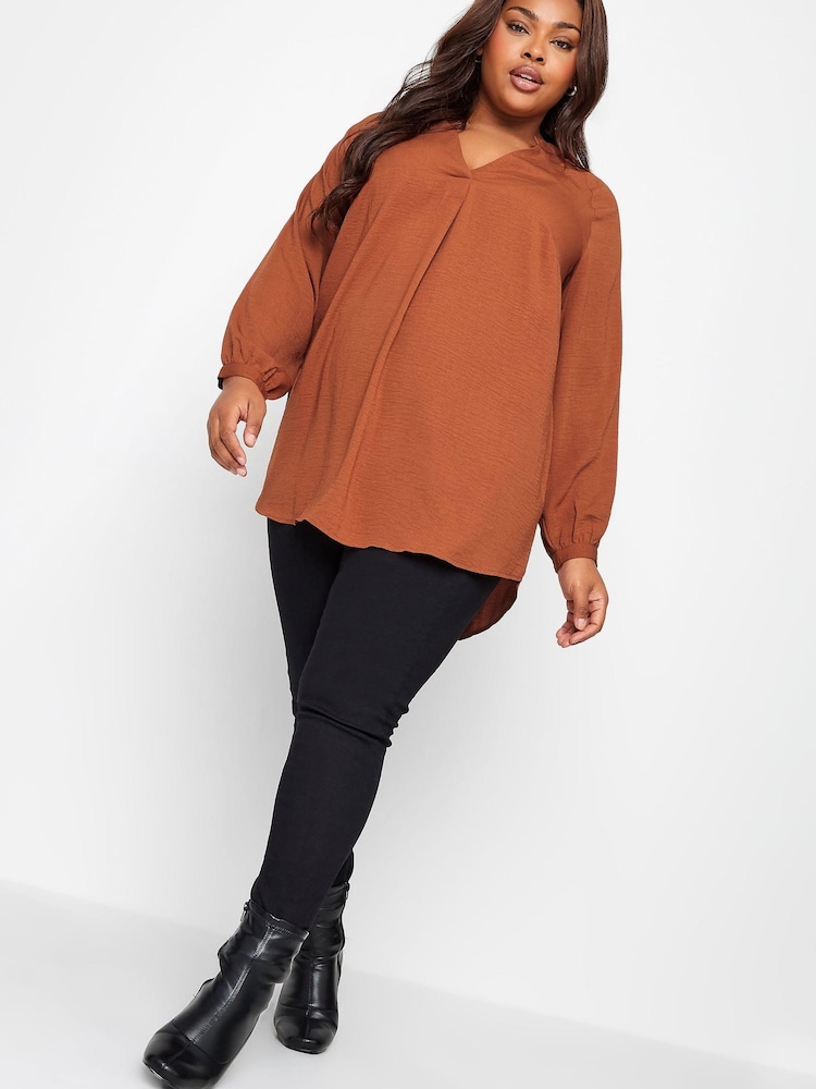Yours Curve Orange Textured Tunic - Image 4 of 4
