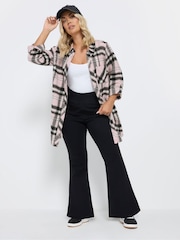 Yours Curve Pink Brushed Check 100% Cotton Shirt - Image 3 of 6