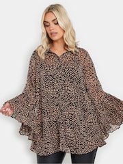 Yours Curve Black Pleated Back Shirt - Image 4 of 5