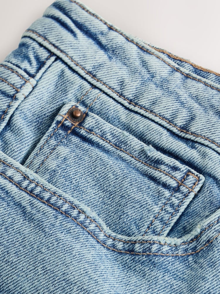 Mid Blue Kick Flare Cropped Comfort Stretch Jeans - Image 4 of 4